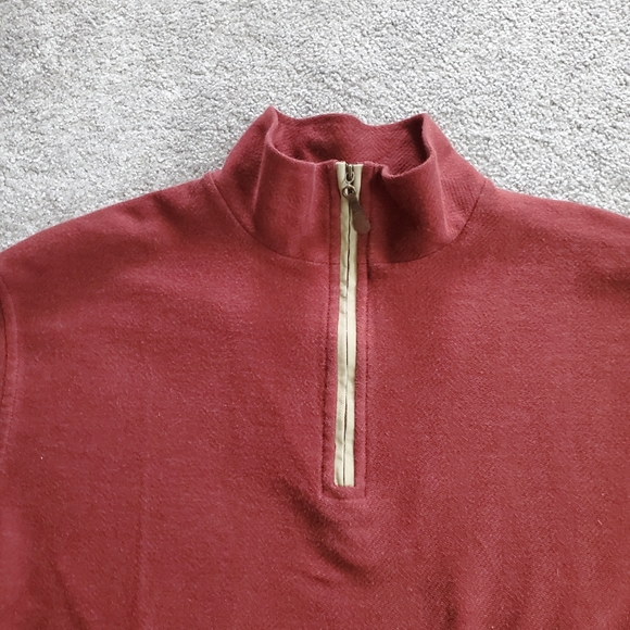 LL bean sweater Mens Large Red pullover 1/4 zip outdoor casual tall - Picture 4 of 10